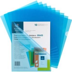 Business Source Transparent Poly File Holders - Letter - 8 1/2