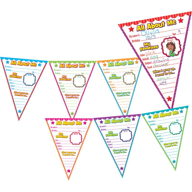 All About Me Pennants Bulletin Board Set