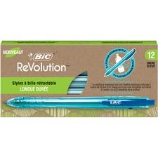 Bic Revolution Ocean Retractable Ballpoint Pen Blue 12bx (53715)