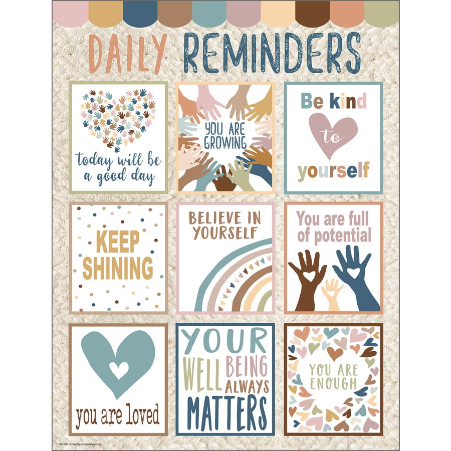 Everyone Is Welcome: Daily Reminders Chart, Each Chart Measures 17