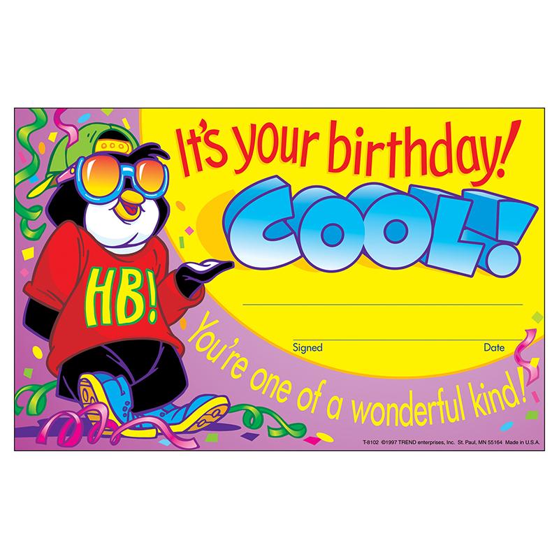 Awards: Its Your Birthday Cool!, 30 Per Pack, 5.5