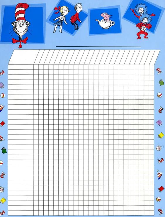Cat In The Hat Chart 17x22