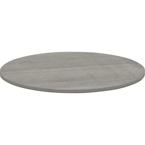 Weathered Charcoal Round Conference Table, Laminate Round Tabletop