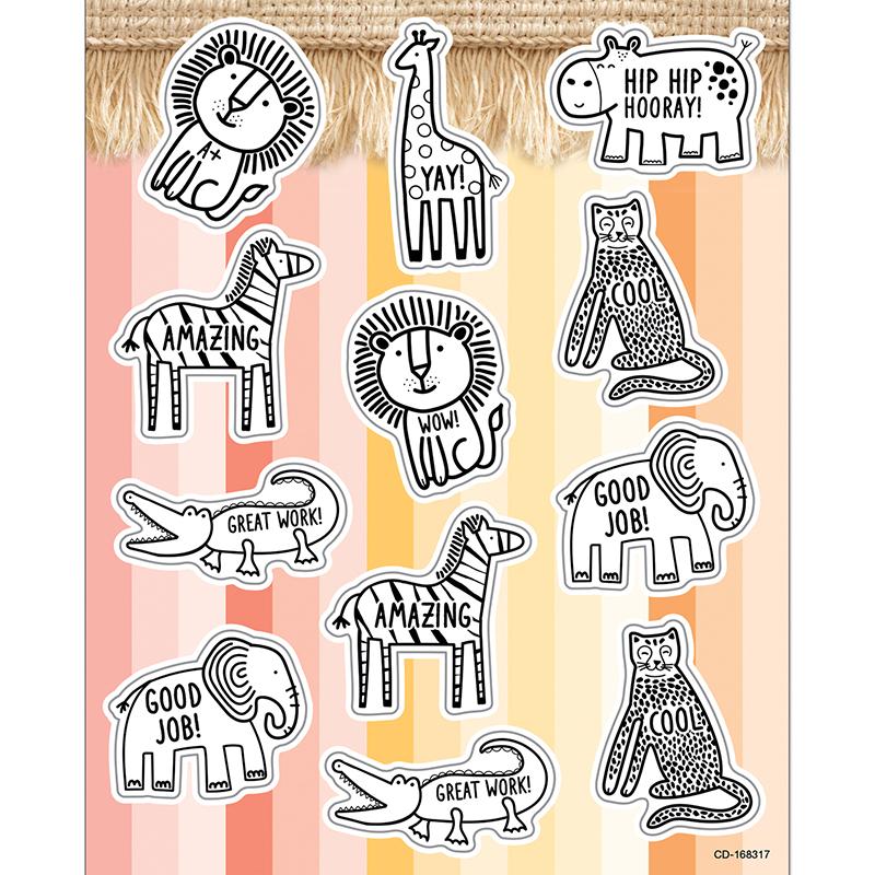 Simply Safari Animal Shape Stickers