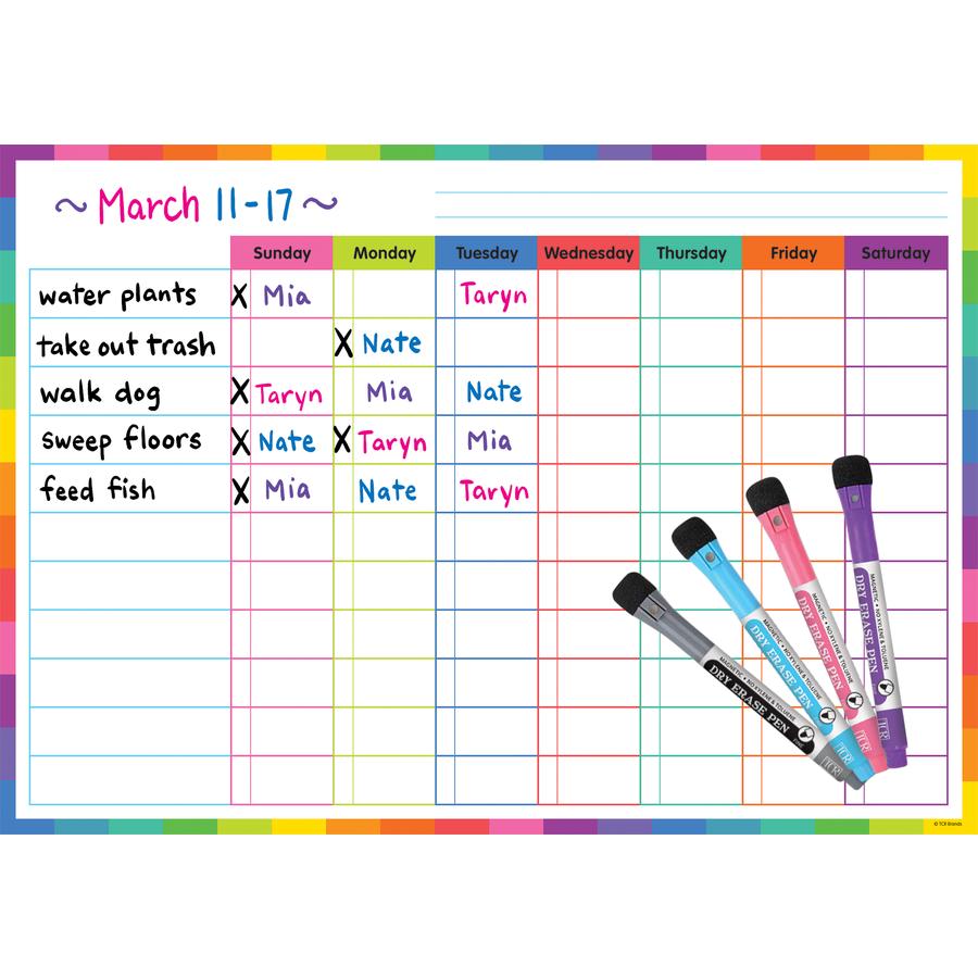  Colorful Dry- Erase Magnetic Task Chart