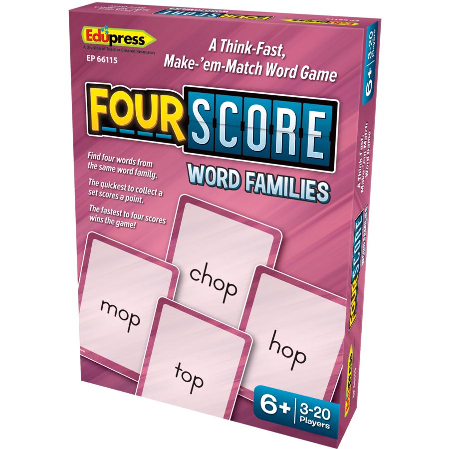 Four Score Card Game:  Word Families