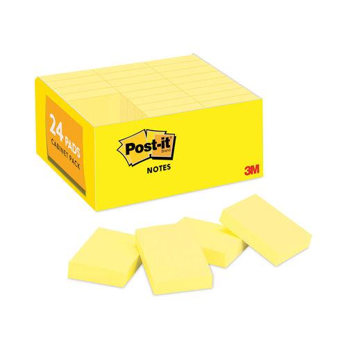  Post- It Notes Canary Yellow- 24 Pads- Cabinet Pack