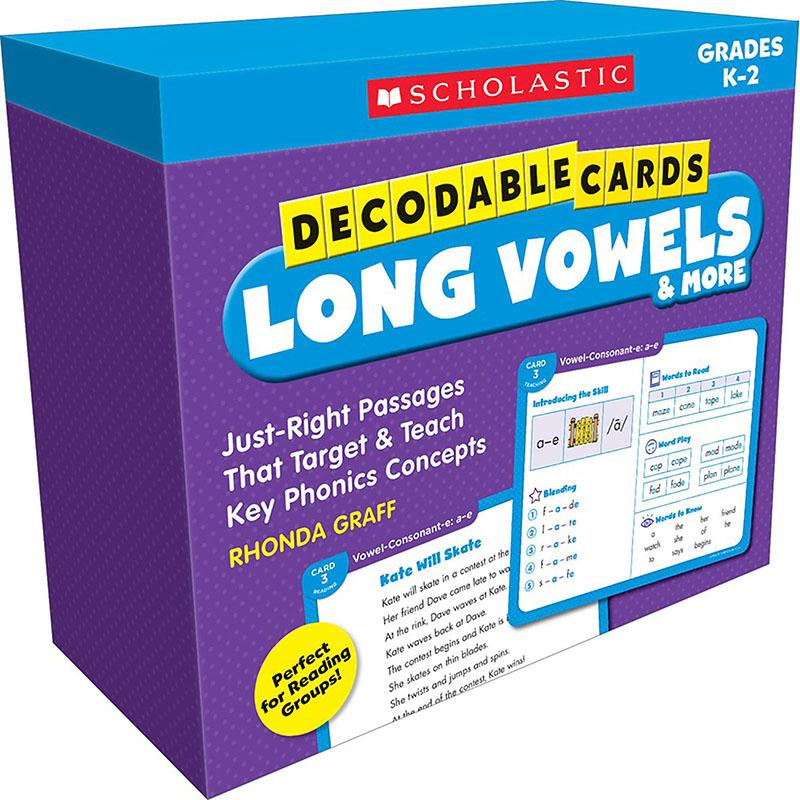  Decodable Cards : Long Vowels & More