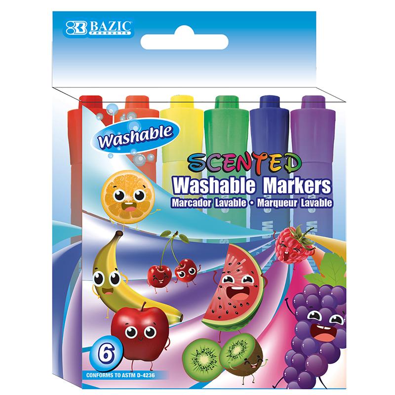 Washable Markers, Scented, 6 Colors