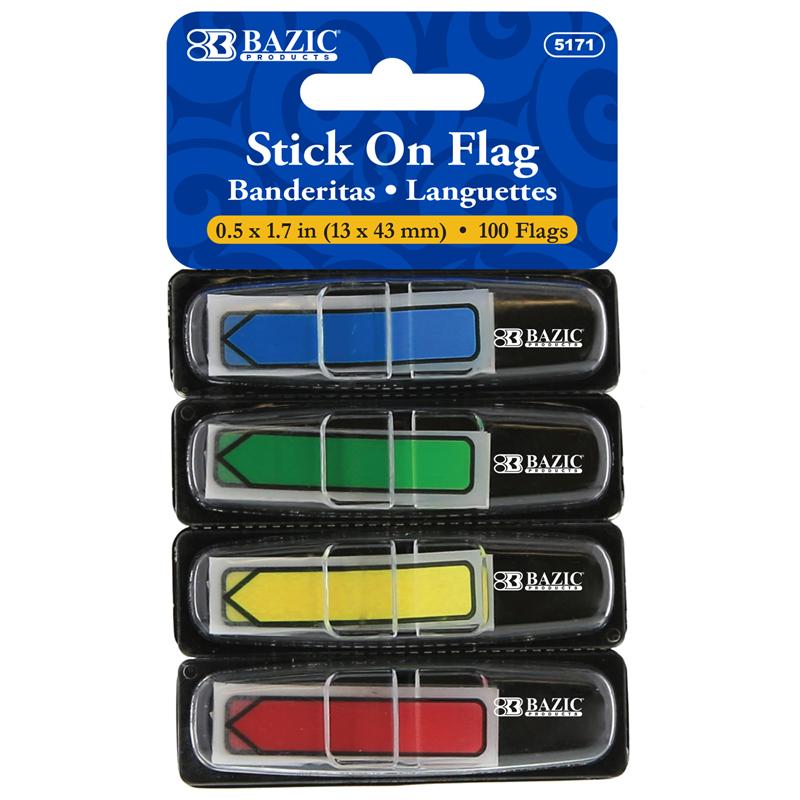 1/2ft Arrow Flags, 100 Count, Stick On Flags