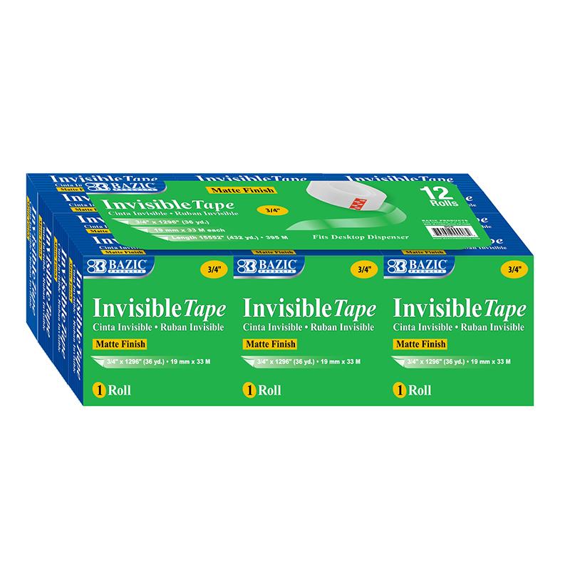 Bazic 12 Pack Invisible Tape Refill