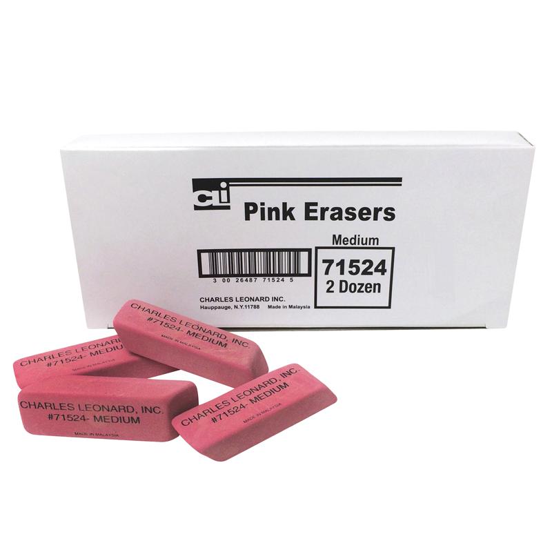 Rubber Wedge Eraser - Pink - Medium - Each