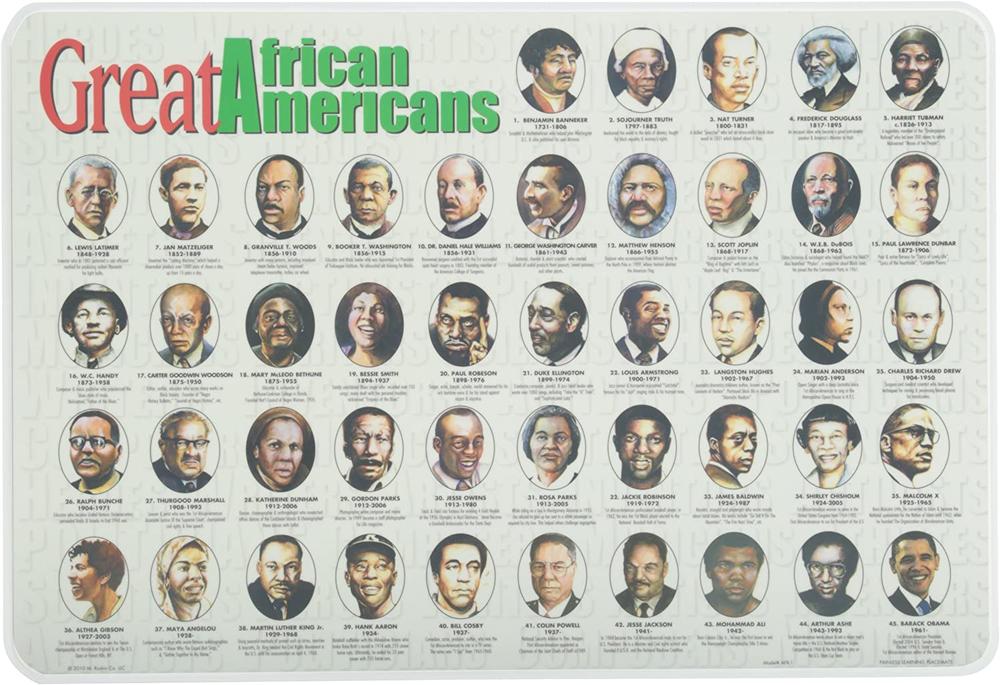  Great African- Americans Laminated Placemat