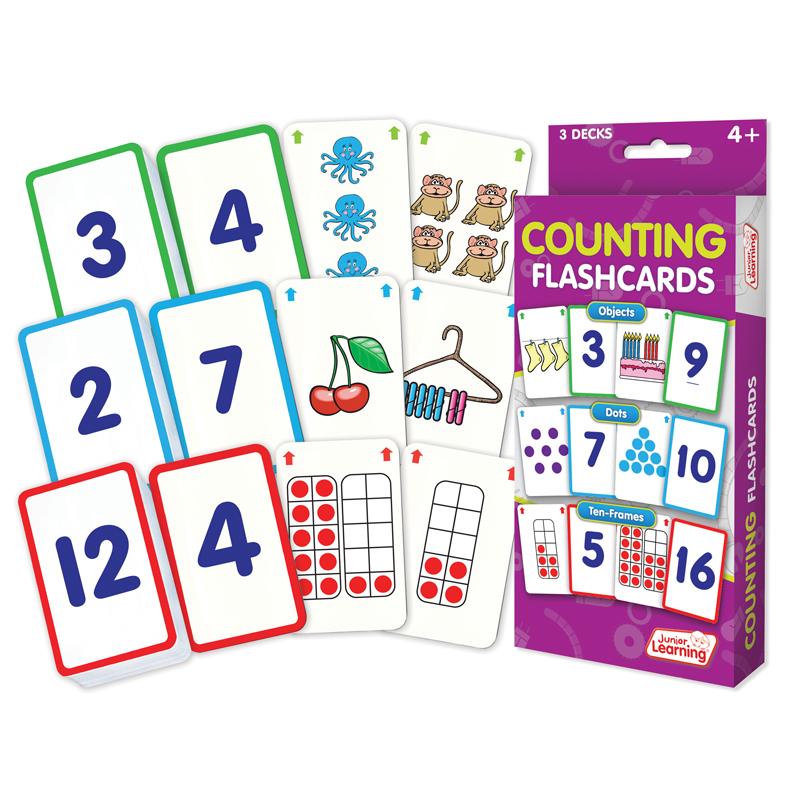 Counting Flash Cards, 162 Cards, Ages 3-5, Grades Pk-k