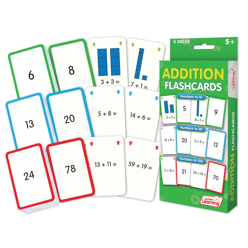 Addition Flash Cards, 3 Decks