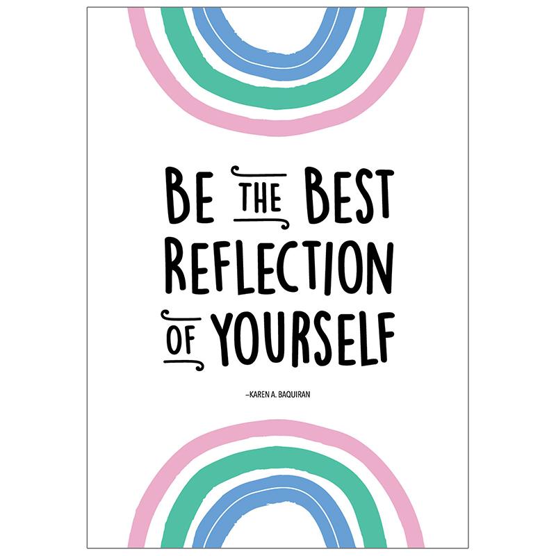 Rainbow Doodles: Be The Best Reflection Of Yourself Poster