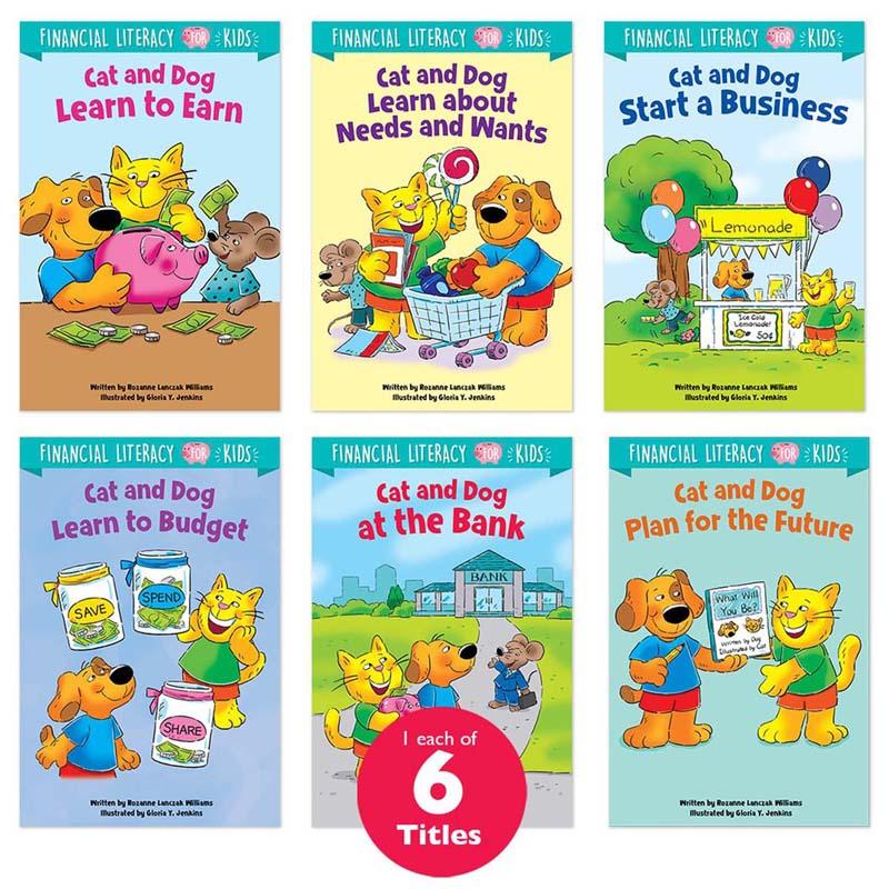 Financial Literacy For Kids: Cat And Dog Set Of 6 Books