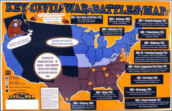 Key Civil War Battles Map