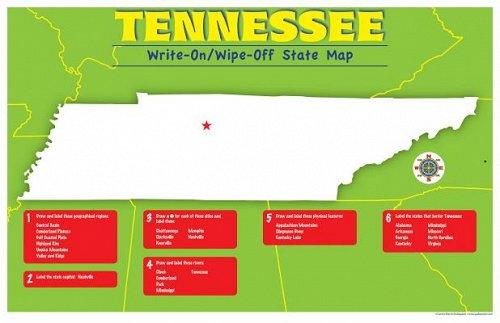 Tennessee Write-on/wipe-off Desk Mat - State Map