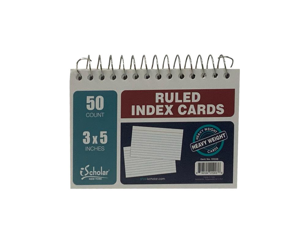 IScholar 50 count Ruled Index Card 3 x 5 in 