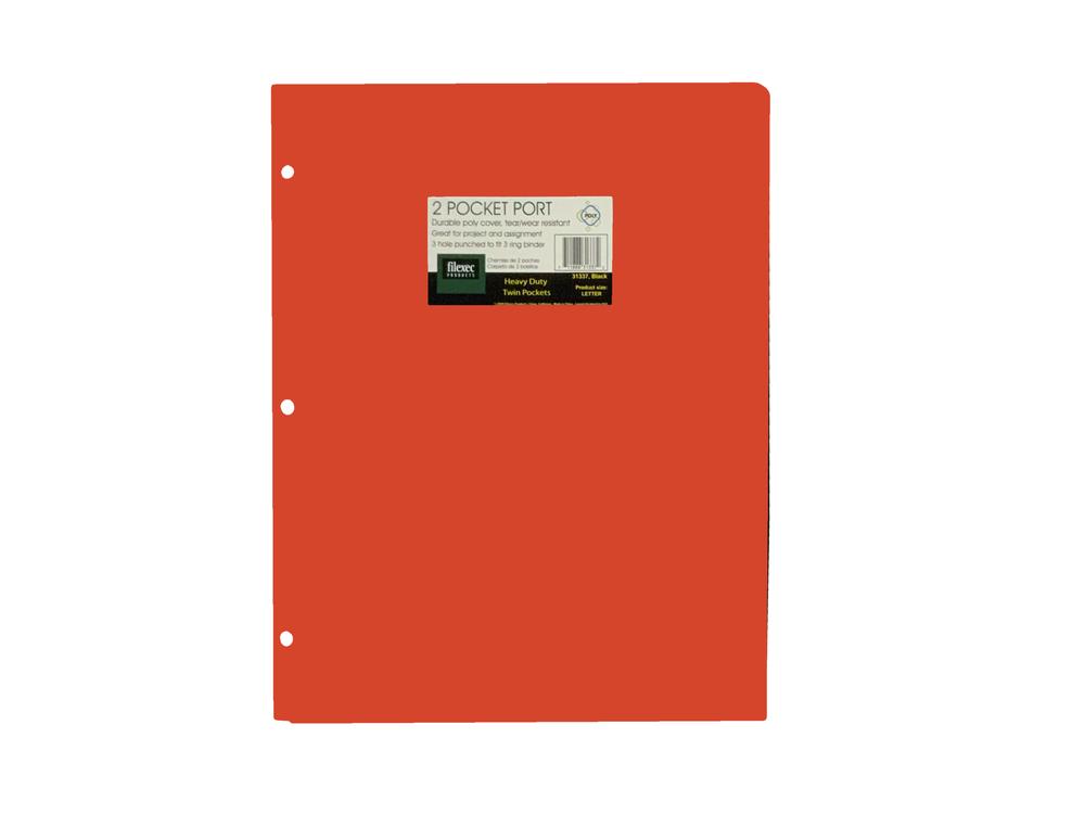 Folder Poly Red 3-hole