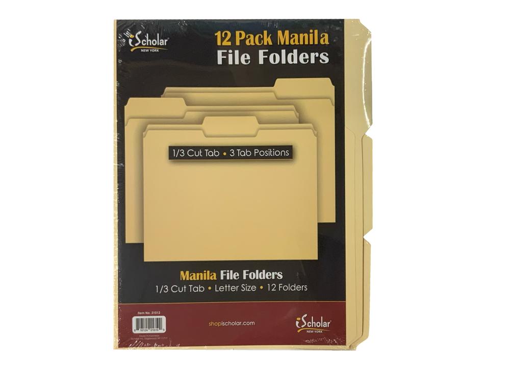 File Folders 1/3 Cut 12Pk