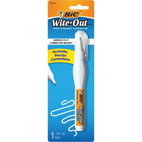 Bic Shake `n Squeeze Correctable Pen 1-pack Blister, 8ml, White (50694)
