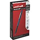 Uni-Ball Classic Rollerball Pens - Micro Pen Point - 0.5 mm Pen Point Size - Blue Water Based Ink - Black Stainless Steel Barrel