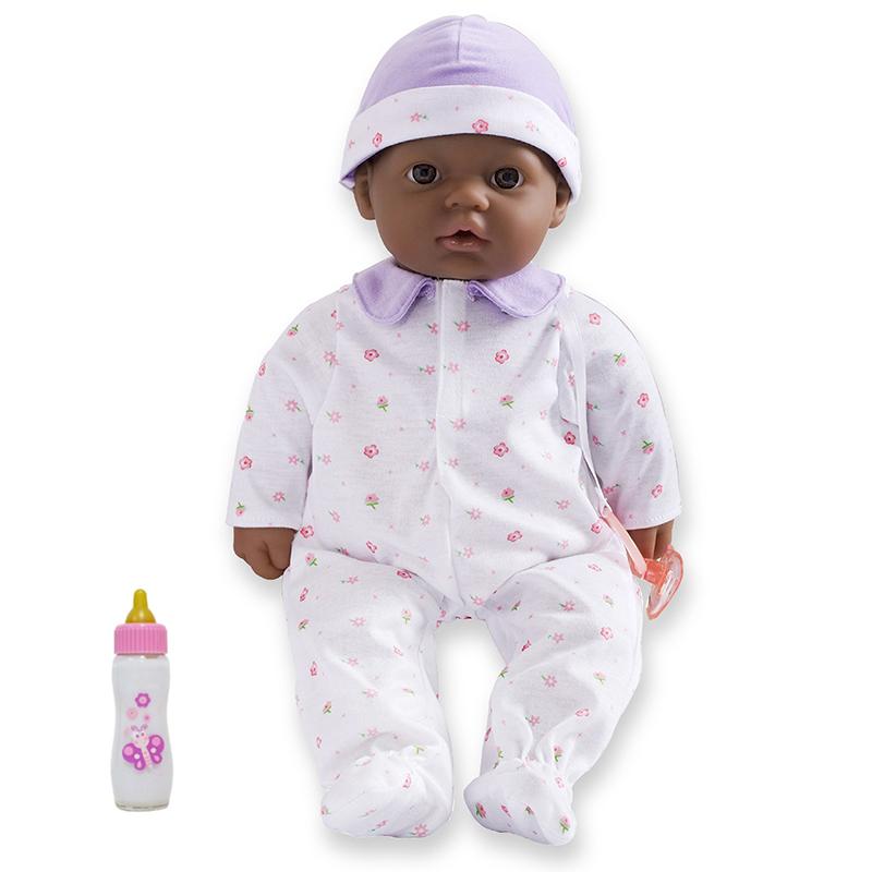 16in African American Baby Doll With Pacifier, Purple
