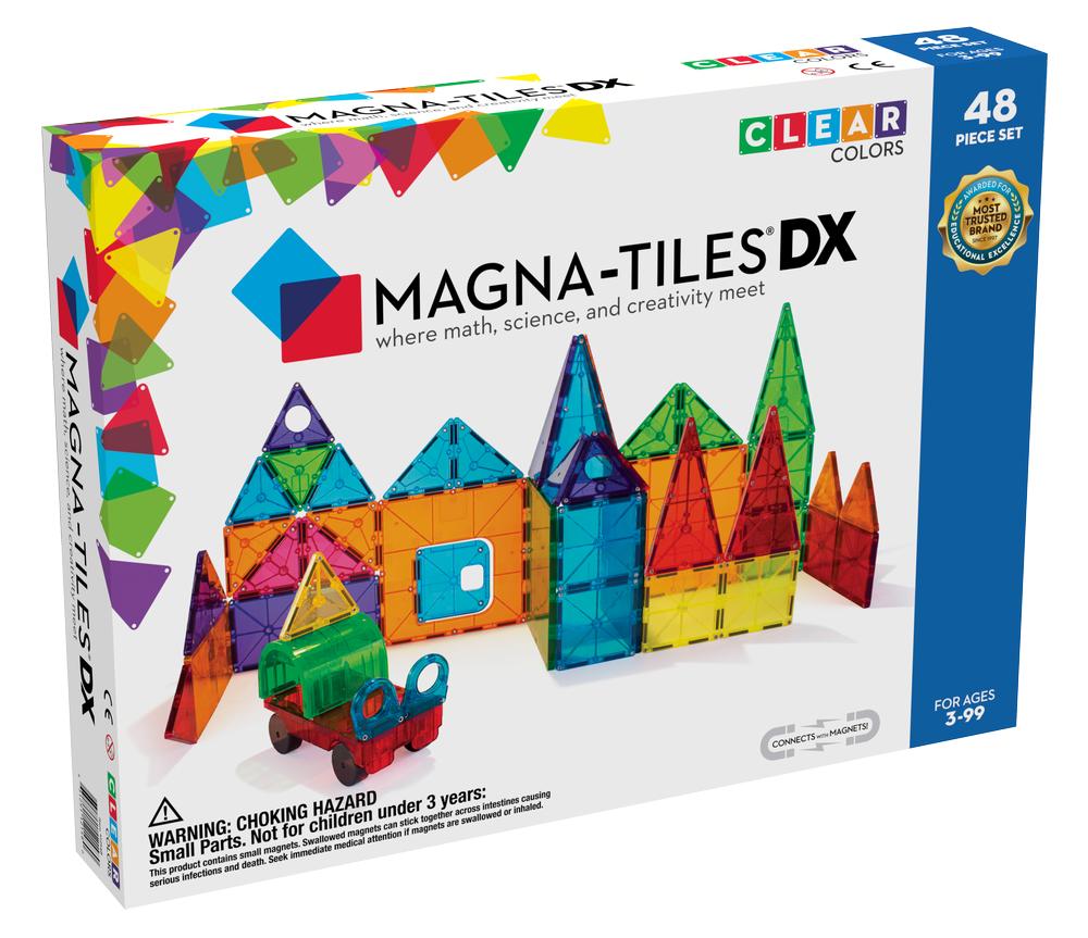  Magna- Tiles Clear Colors 48 Piece Deluxe Set
