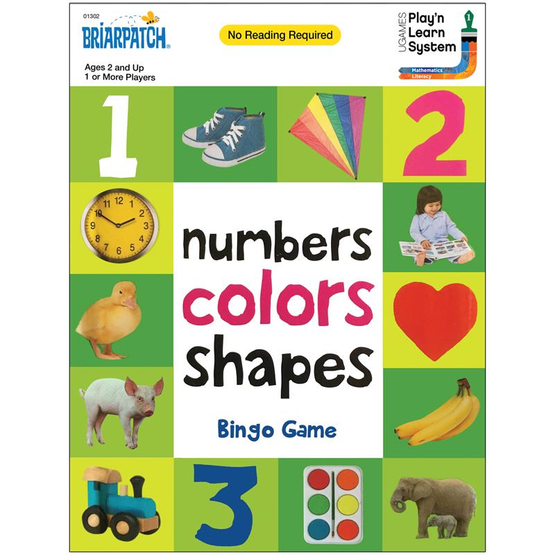 Numbers, Colors, Shapes Bingo Game