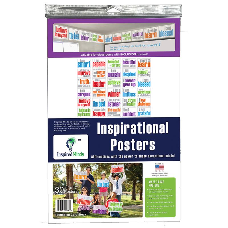  Inspired Minds : English Inspirational Posters, 30 Pack