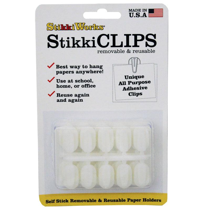 Stikki Clips White 20 Per Pack (hanging Pkg)
