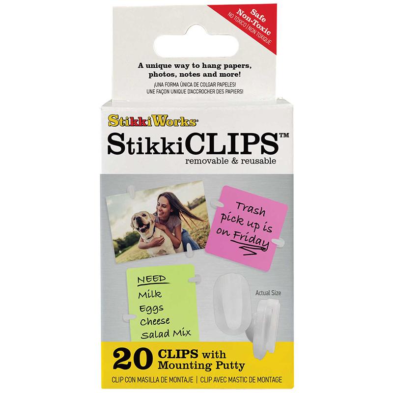 Stikki Clips With Mounting Putty-20ct