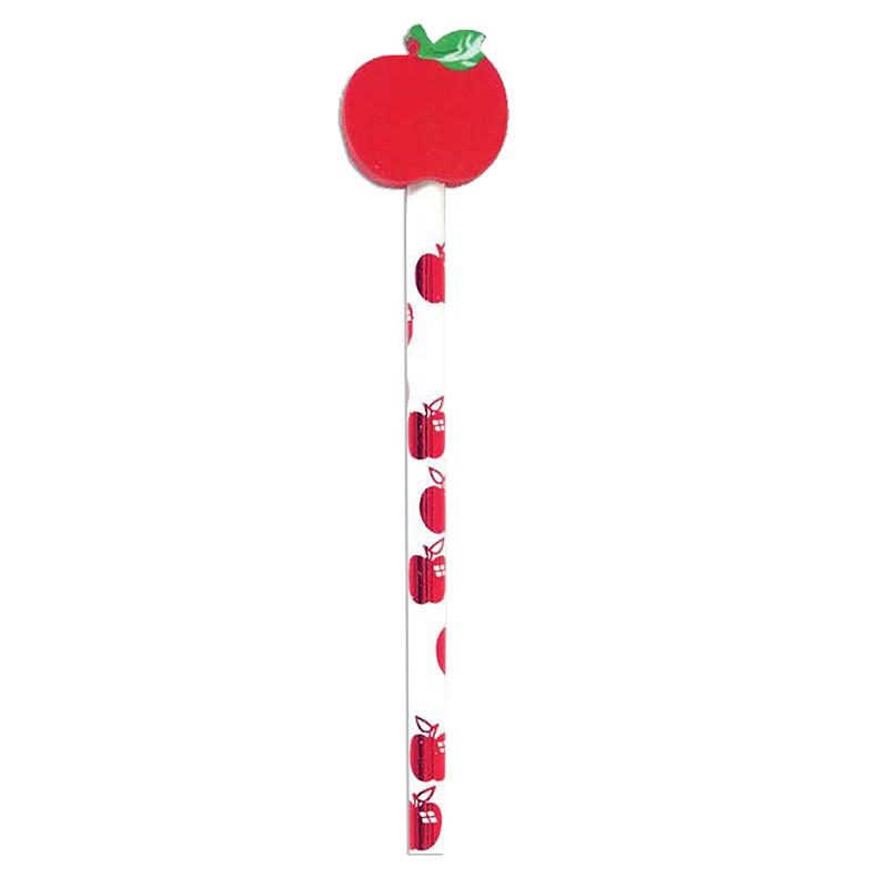 Pencil And Eraser Topper Apple, 36ct