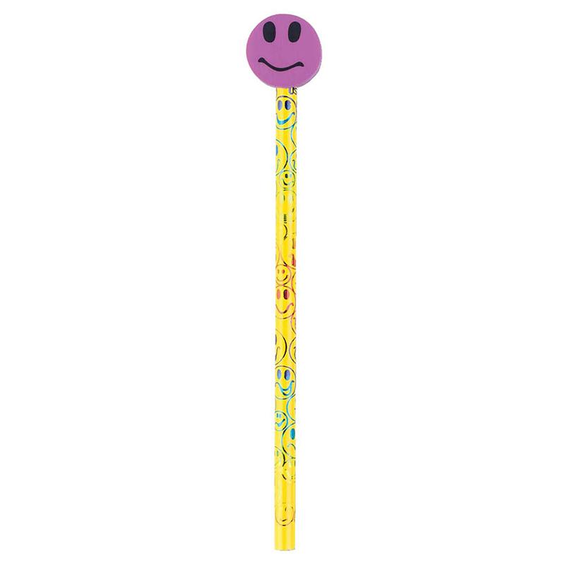 Pencil And Eraser Topper Smiley Face 36/ct