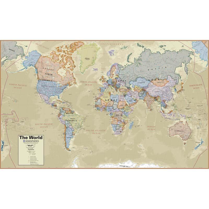 Hemispheres World Wall Map