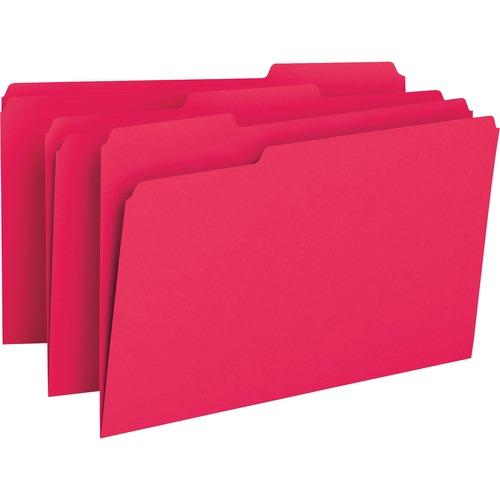 Smead Red 1/3 Tab Cut Legal Recycled Top Tab File Folder