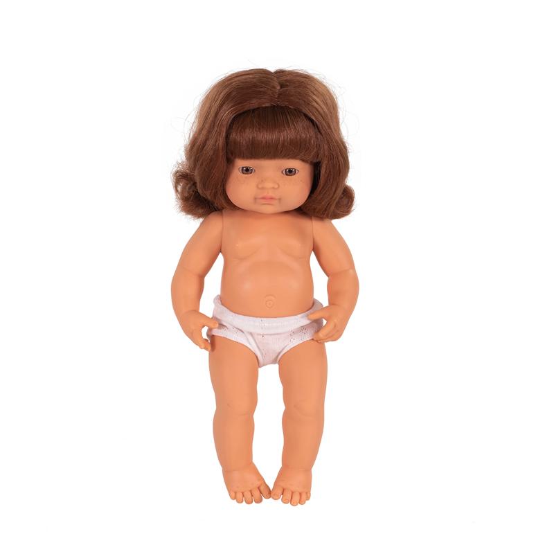 15in Baby Doll Caucsian Girl Redhair,  Anatomically Correct