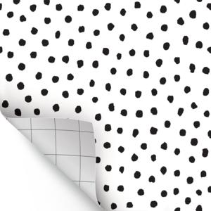 Black Painted Dots Peel And Stick Decorative Paper