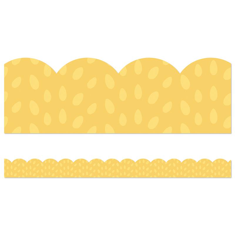 Grow Together Yellow With Painted Dots Scalloped Borders
