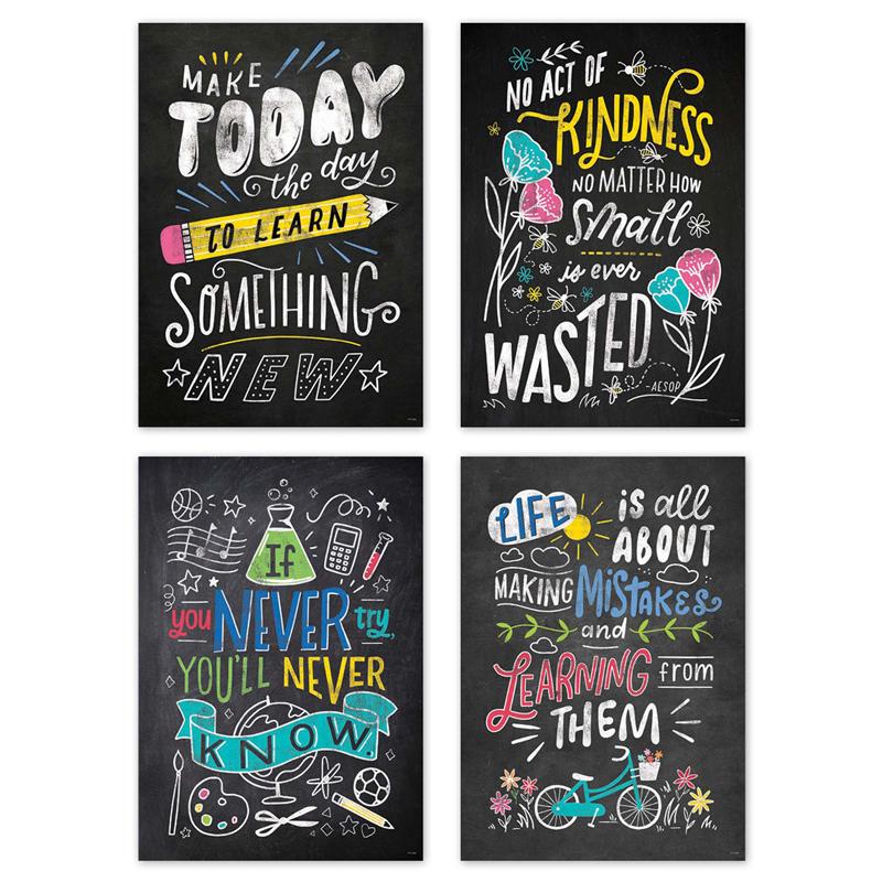  Chalk It Up! Colorful Inspiration 4 Poster Pack