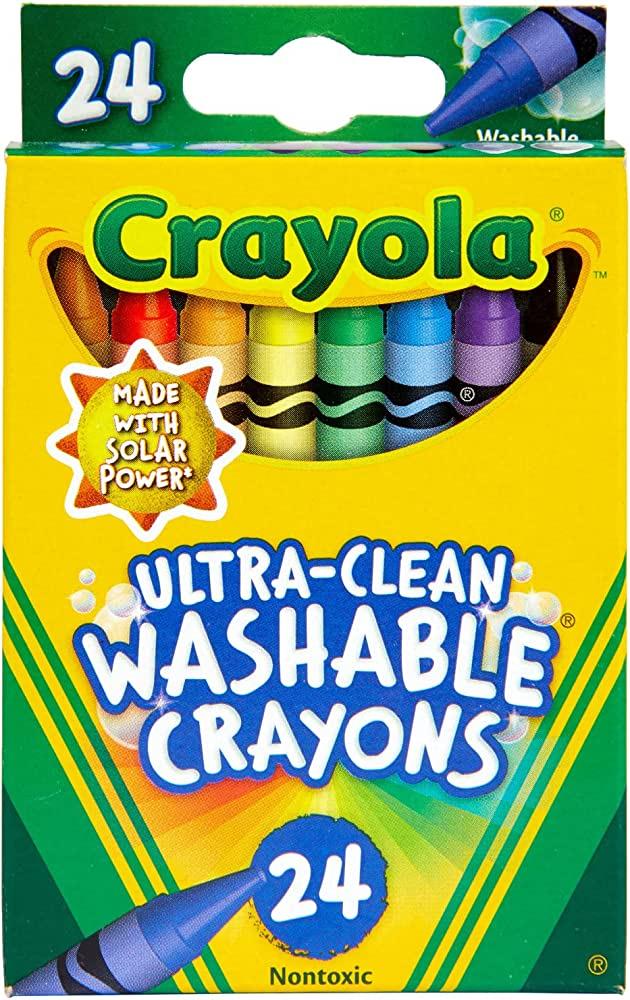 Crayola Ultra-Clean Washable Crayons, Regular Size, 24ct