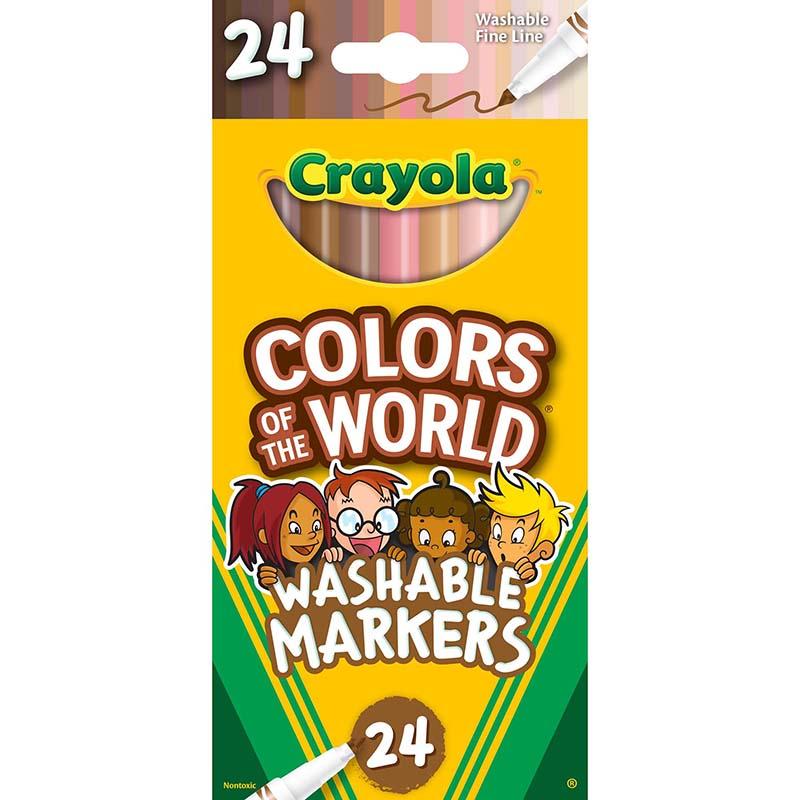 Crayola 24ct Washable Fine Line Markers, Colors Of The World