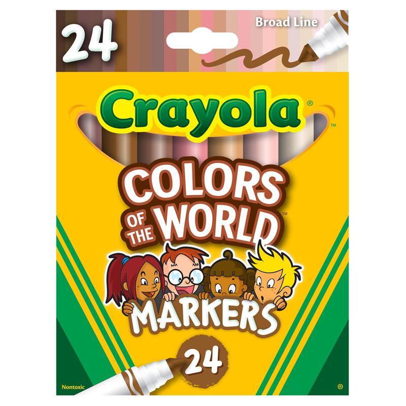 Crayola 24ct Washable Broad Line Markers, Colors Of The World