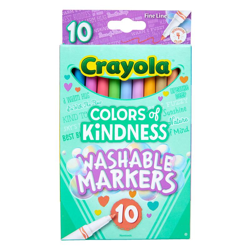 Crayola 10ct Fine Line Washable Colors Of Kindness Markers