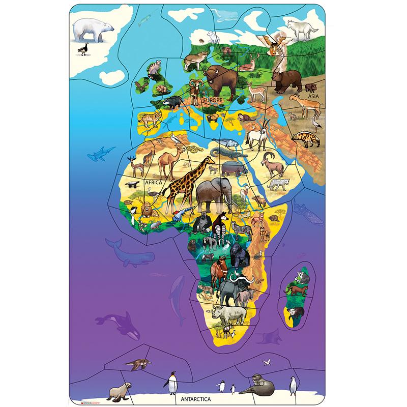 Wildlife Map Puzzle Eurasia  Africa