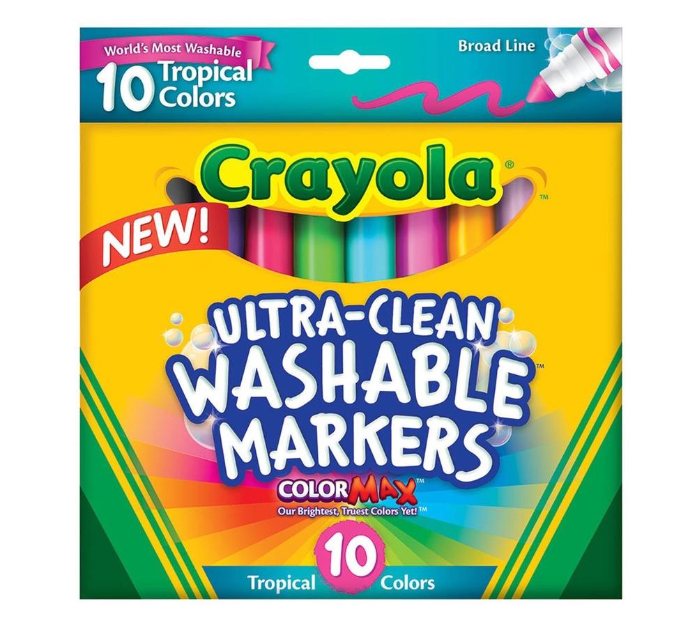 Crayola Tropical Color Markers, Washable-conical, 10 Colors
