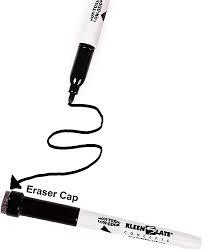 KleenSlate Small Black Dry Erase Markers with Eraser, Pack of 36