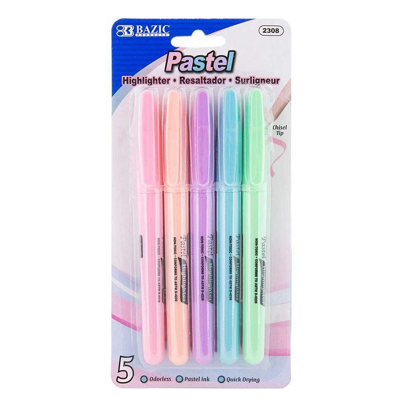 5ct Pen Style Pastel Highlighters